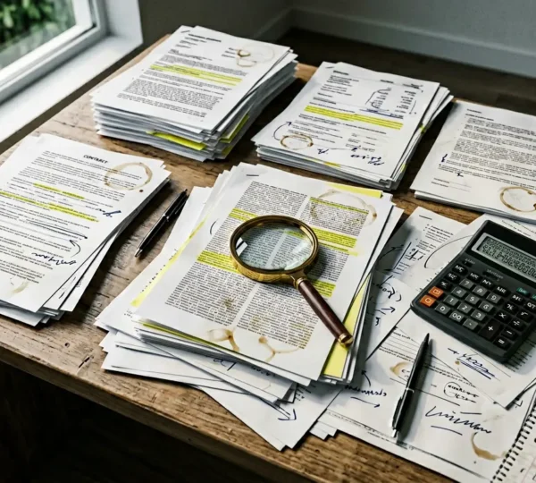 Analyse détaillée de documents financiers révélant les frais cachés du TAEG