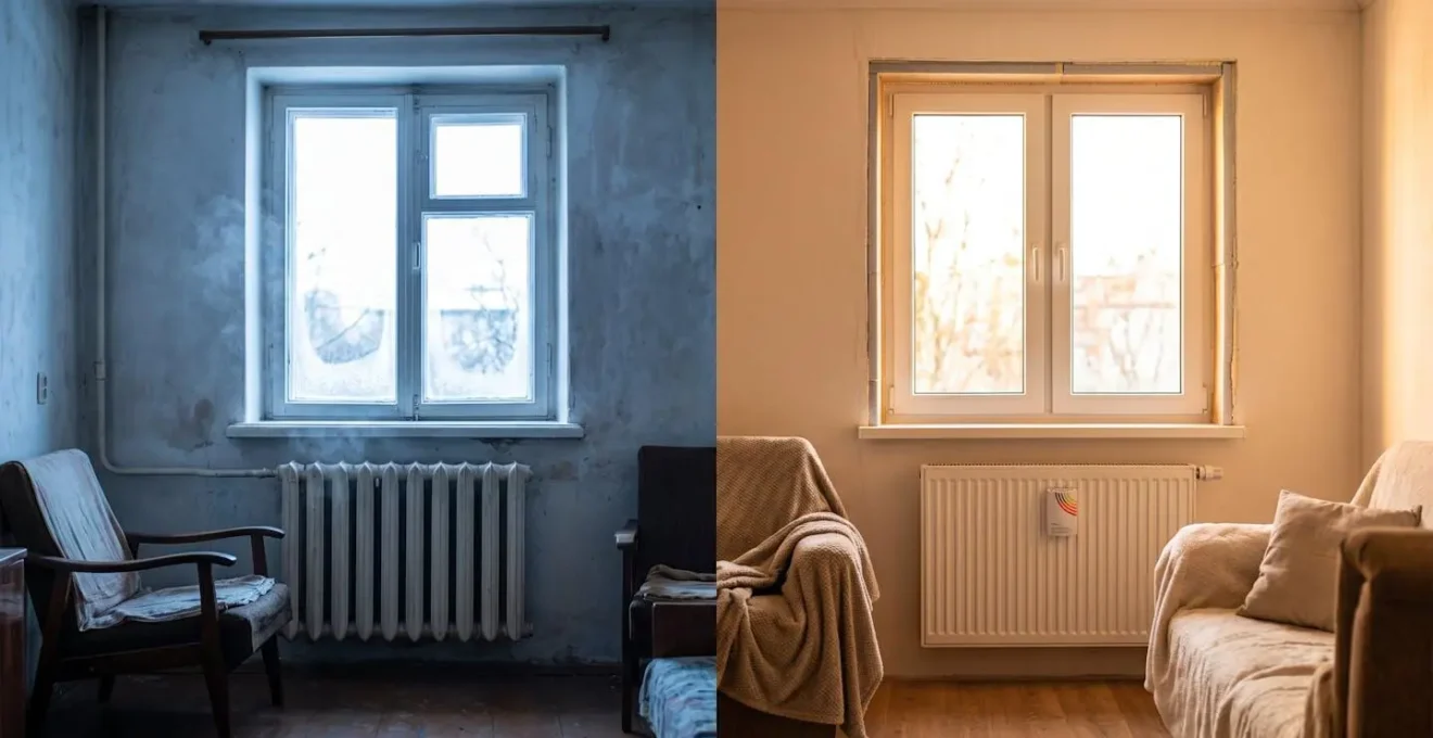 Maison ancienne en cours de rénovation énergétique avec isolation et nouveaux équipements